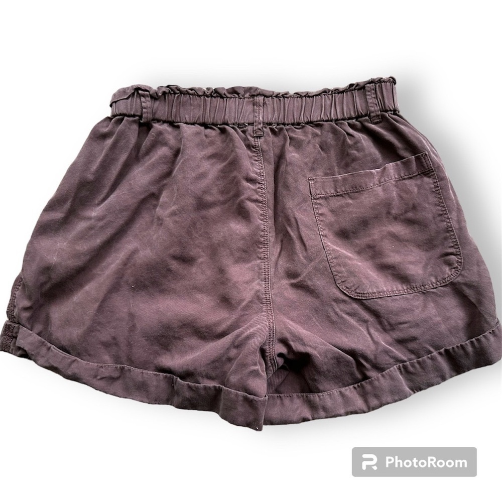 Aerie XS shorts burgundy paperbag waist pockets - Picture 2 of 4